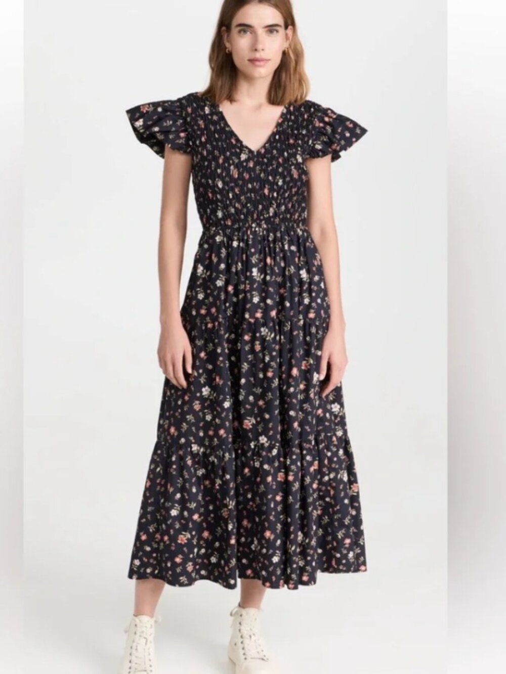 OPT Phoebe Black Floral Dress Sz M